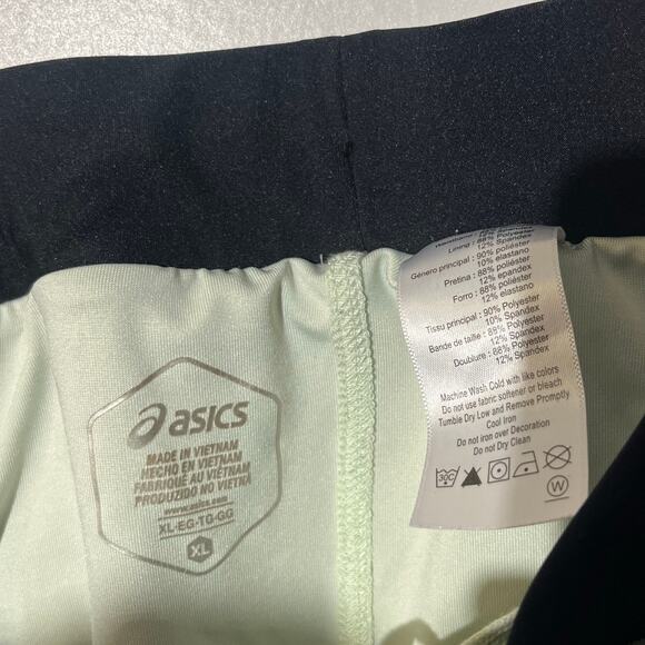 Asics Compression Shorts Green Running Gym Outerwear Shorts Men’s Size XL - Picture 3 of 7